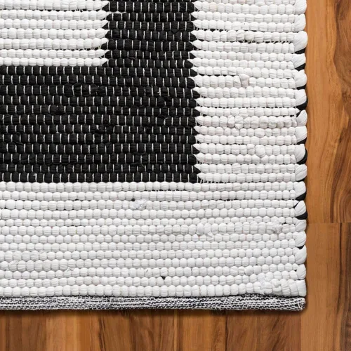 Miniatura 6 de Unique Loom Chindi Jute Collection - Alfombra de área (2 pies 2 pulgadas x 6 pies 1 pulgada, blanco y negro/negro)