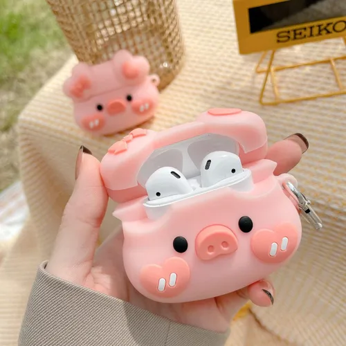 Miniatura 2 de para AirPod 2/1 Funda de Cubierta, Linda Funda de AirPods de Cerdo 3D de Dibujos Animados para 1ª y 2ª Generación, Funda Protectora de Silicona