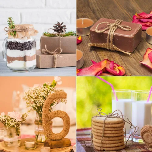 Miniatura 6 de Tenn Well Cordel de yute, 328 pies 0.091 in 6 capas cuerda de jardín natural, cuerda de yute resistente para manualidades, envoltura de regalos