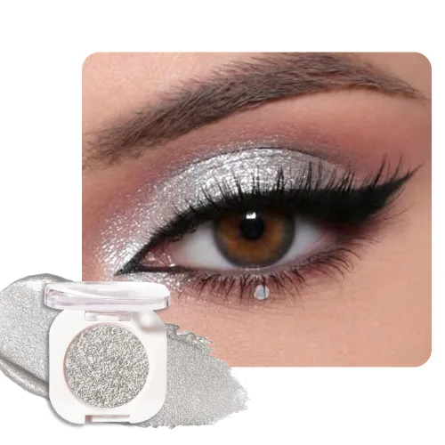 Miniatura 8 de Sombra de ojos color crema champán, sombra de ojos brillante dorada clara con purpurina metálica para piel madura, ligera, mezclable, brillo sutil