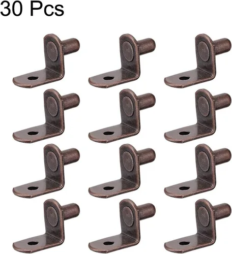 Miniatura 3 de uxcell Clavija de soporte para estante, soporte de 0.236 in en L, estante de armario de muebles, clavijas de soporte con agujero, para muebles