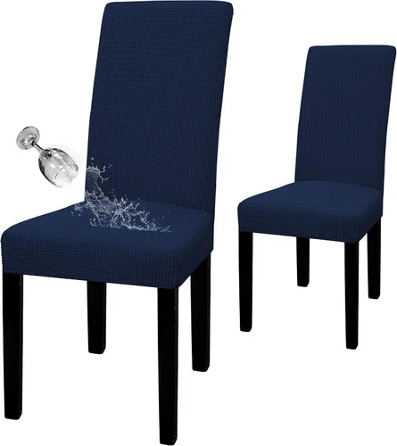 Miniatura 17 de Easy-Going - Juego de 2 fundas para sillas de comedor 100% impermeables, de tela Jacquard elástica, fundas protectoras removibles y lavables