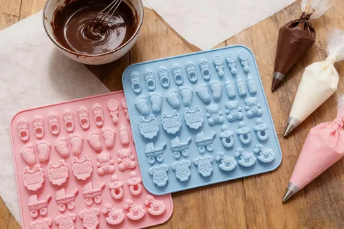 Miniatura 8 de 2 moldes de chocolate para baby shower, pies de bebé, carro, moldes de silicona de enfermería para chocolate, caramelos, gomitas, resina, jabón