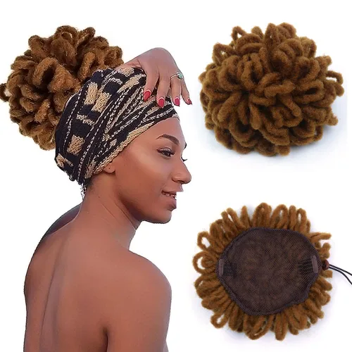 Miniatura 15 de Yinmei Baibian Loc Cola de Caballo con Cordón Moño de Pétalos Moños de Rastas Afro Rojas Cola de Caballo Rizado Hinchado Trenza Colas de Caballo