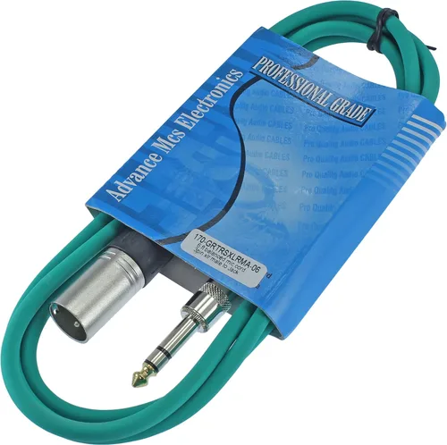 Miniatura 14 de Cable Patch de Audio Pro XLR macho TRS de 1/4 pulgadas a 3 pines equilibrado y blindado (3 pies de largo, azul)
