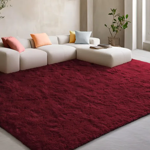 Miniatura 49 de EVOIONOS - Alfombra redonda gris para dormitorio, 5x5 pies; alfombras circulares suaves y esponjosas para sala de estar, alfombras de felpa peludas