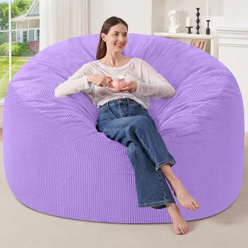 Miniatura 33 de HABUTWAY 2 puf de 2 pies, puf gigante para adolescentes y adultos, puf grandes con relleno de espuma viscoelástica, puf grandes con funda de pana