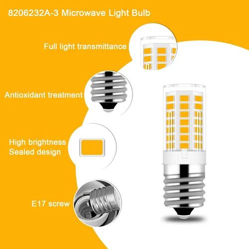 Miniatura 3 de KEI D28x KEL 2816x Bombilla para refrigerador 3W E17 Bombilla LED para nevera Kei 125 V 40 W Focos para electrodomésticos, 5304522314 5304517886