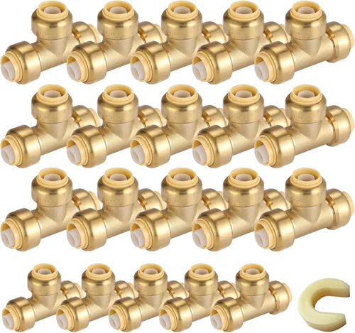 Miniatura 21 de Paquete de 12 acoplamientos rectos Pushfit de 1/2 pulgada, acoplamiento a presión de latón PEX con clip de desconexión, accesorios de plomería a