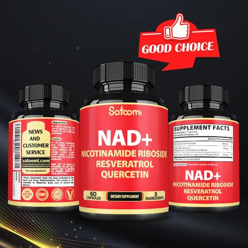 Miniatura 6 de Satoomi Suplemento NAD con nicotinamida ribósido NR, resveratrol, quercetina - 60 unidades - 30 días