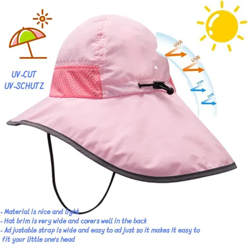 Miniatura 5 de Sombreros de sol para niños pequeños con solapa para el cuello para bebés, niños y niñas, sombrero de natación con gafas de sol para niños UPF 50+