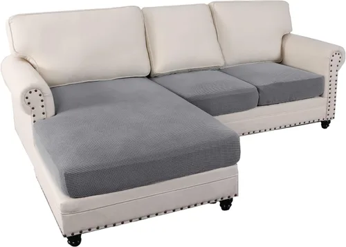 Miniatura 19 de MIFXIN Fundas para sofá modular, 3 piezas, funda de asiento de sofá de terciopelo elástico en forma de L, funda de cojín separada, protector