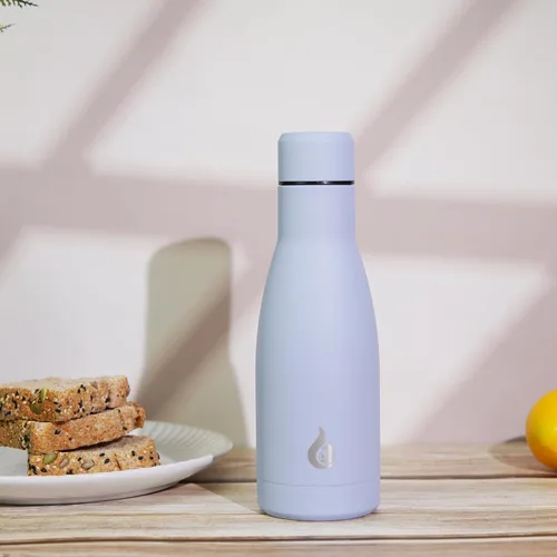 Miniatura 5 de BJPKPK Botella de Agua Aislada 17oz Botellas de Agua de Acero Inoxidable Apta para Lavavajillas Metal Térmica Mantiene Frío y Caliente, Gris Niebla