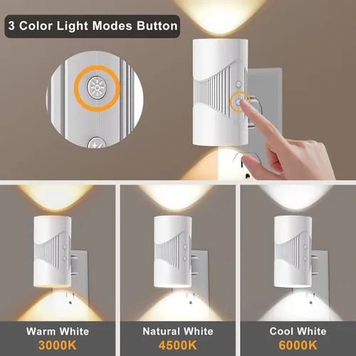 Miniatura 3 de easuntec Luz Nocturna, Luces Nocturnas Enchufables en la Pared, Luz Nocturna LED Cálida, Sensor de Luz de Atardecer a Amanecer, 3 Modos de Luz