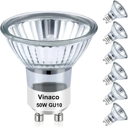 Miniatura 11 de Vinaco - Bombilla halógena GU10+C 120 V 25 W de larga duración, bombilla para calentador de velas de 25 vatios, luz blanca cálida 2800K, intensidad