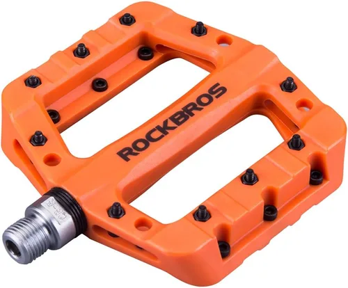 Miniatura 11 de ROCKBROS Pedales MTB Pedales de bicicleta de montaña Pedales de plataforma de bicicleta de fibra de nailon ligero para BMX MTB 9/16