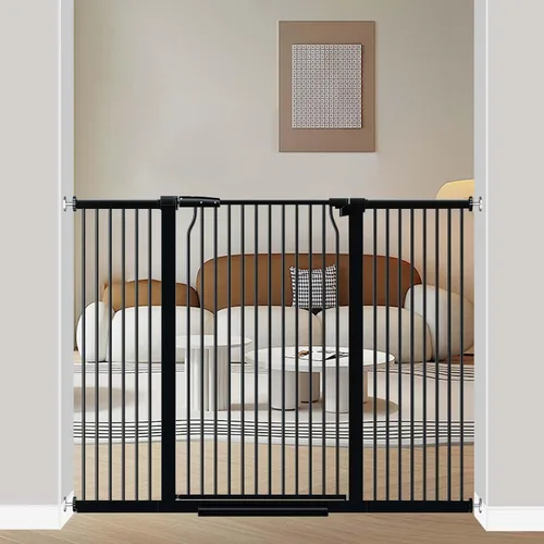 Miniatura 27 de Puerta de bebé extra alta de 40.5 pulgadas para puertas, puerta extra ancha para mascotas de 40.6 a 49.1 pulgadas, sin taladro, barrera de espacio