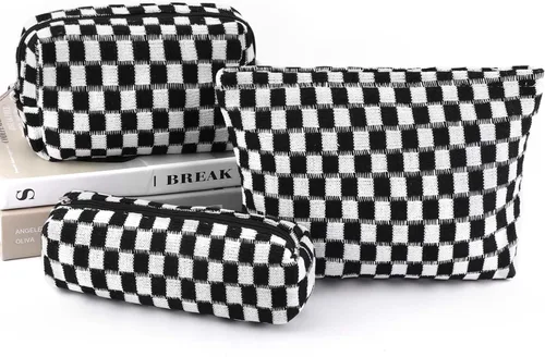 Miniatura 18 de EIMMBD Juego de 6 bolsas de maquillaje de gran capacidad, bolsa de cosméticos de viaje, bolsa de aseo organizadora, bonita bolsa de maquillaje
