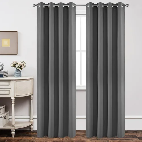 Miniatura 85 de Joydeco - Juego de 2 paneles de cortinas opacas de 63 pulgadas, 2 cortinas largas con aislamiento térmico burg, cortinas de oscurecimiento