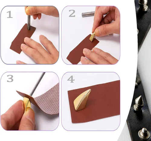 Miniatura 4 de Mingtao Juego de 80 clavos y tachuelas de garra de tiburón dragón con forma de cono de bala, remaches para cuero, manualidades, ropa, zapatos