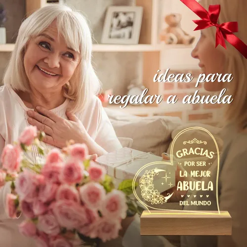 Miniatura 2 de GiltGlimmer Regalos de Abuela, regalos de cumpleaños para abuela en español, regalos para Abuela con luz nocturna acrílica grabada, regalos