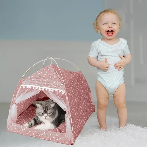 Miniatura 5 de Tienda de campaña lavable para gatos y perros, camas para gatos de interior, tienda de campaña impermeable para mascotas, recintos cálidos