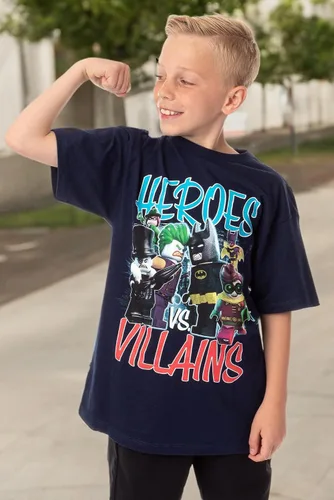 Miniatura 4 de LEGO Batman The Movie Boys Heroes Vs. Villains - Camiseta de personajes, Azul marino, Grande