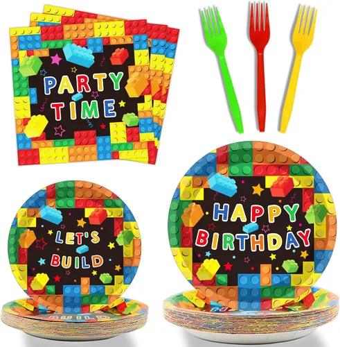 Miniatura 31 de gisgfim 96 piezas de suministros para fiesta de cumpleaños con tema de animales de granja, vajilla de granero, primer cumpleaños, platos de papel