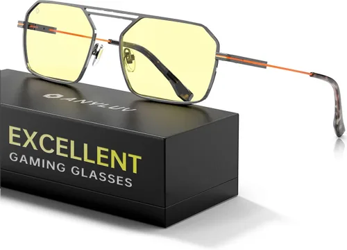 Miniatura 9 de ANYLUV Gafas de luz azul para hombres y mujeres, gafas de protección ocular para juegos, lentes de computadora con bloqueo de luz azul de metal