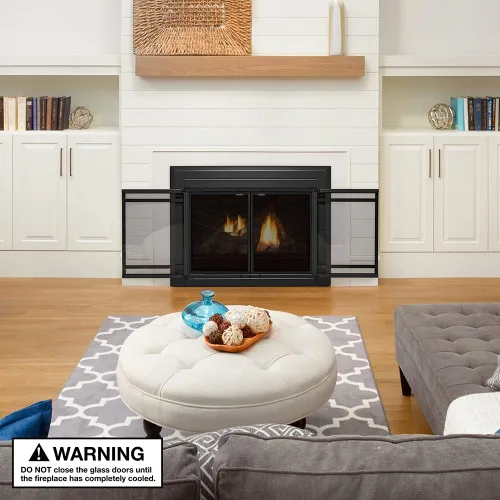Miniatura 6 de UniFlame - Kendall - Puertas de chimenea estilo gabinete con vidrio templado ahumado
