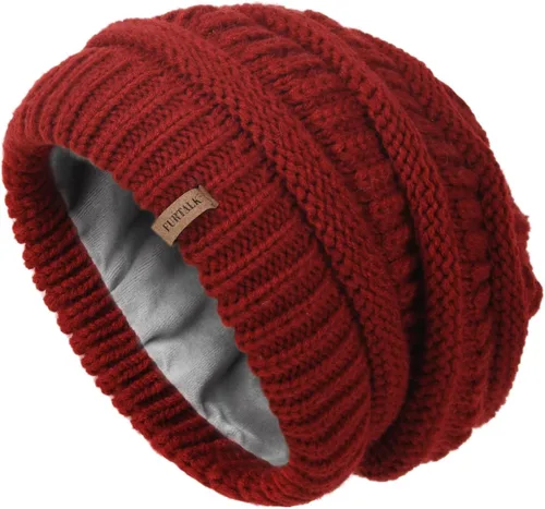 Miniatura 26 de FURTALK Gorros de invierno para mujer, con forro polar, gorro de punto holgado y cálido, gorro de esquí