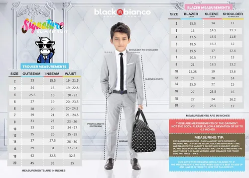 Miniatura 7 de Black n Bianco Signature - Traje completo para niño, ajustado