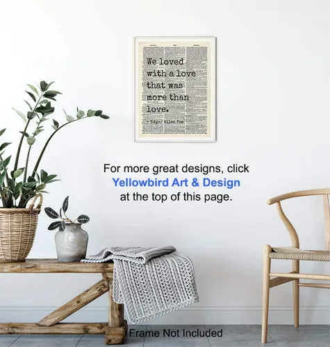 Miniatura 5 de Edgar Allan Poe - Decoración artística de pared con cita – Regalo para esposa, novia, mujeres, ella, aniversario, decoración artística