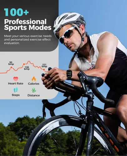 Miniatura 5 de Relojes inteligentes para mujeres y hombres, rastreador inteligente de fitness (respuesta/hacer llamadas), más de 110 modos deportivos con contador