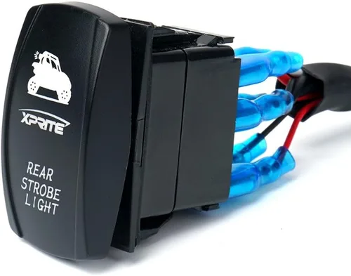 Miniatura 4 de Xprite Arnés de cableado con 2 interruptores para barras de luz LED estroboscópicas traseras Plug-and-Play Replacement Harness with In-Line &