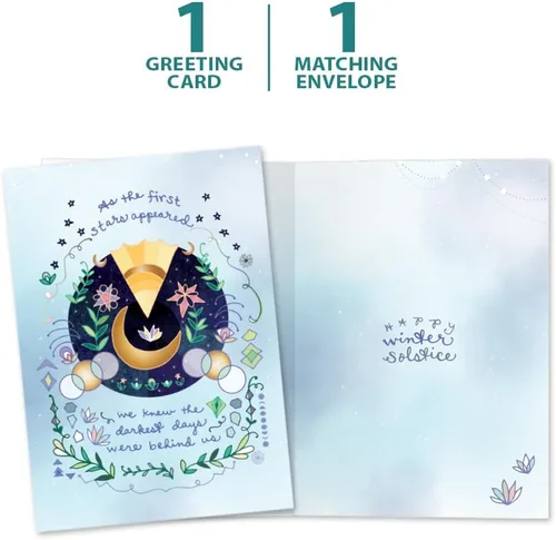 Miniatura 5 de Tree-Free Greetings - Tarjetas de felicitación del solsticio de invierno - Diseños artísticos - 1 tarjeta + sobres a juego - Fabricado en Estados