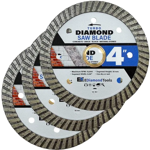 Miniatura 8 de Hoja de sierra de diamante turbo de 7 pulgadas para hormigón, ladrillo, bloque y mampostería, altura de segmento de 0.394 in, profundidad de corte