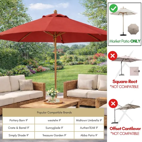 Miniatura 5 de Formosa Covers - Toldo de repuesto para sombrilla de patio de 9 pies - Lona superior de 8 varillas - Tela de paraguas con protección UV 300D