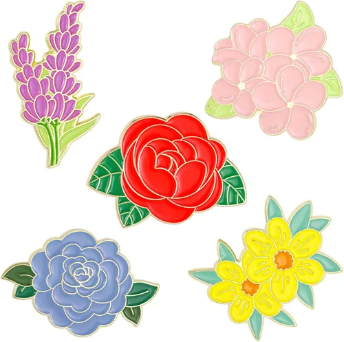 TIDOO Cute Sunflower Flower Enamel Pin Set Anime Lily Plant Pins Aesthetic for Backpacks Clothes Hat Decor Flower Girl Gift