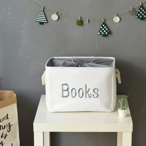 Miniatura 3 de Cesta de libros para habitación de niños, cesta de almacenamiento de libros, organizador de libros para cuarto de bebé, aula, biblioteca, caja
