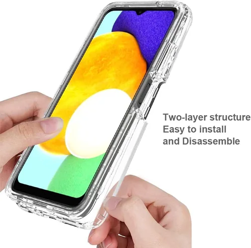 Miniatura 4 de Funda de teléfono para Galaxy A03S, Samsung A03S SM-A037U con protector de pantalla de vidrio templado, carcasa protectora de cuerpo completo