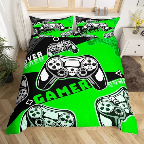 Miniatura 27 de Erosebridal Juego de funda de edredón para niños, niñas, niños y adolescentes, juego de ropa de cama de videojuegos, tamaño individual, funda
