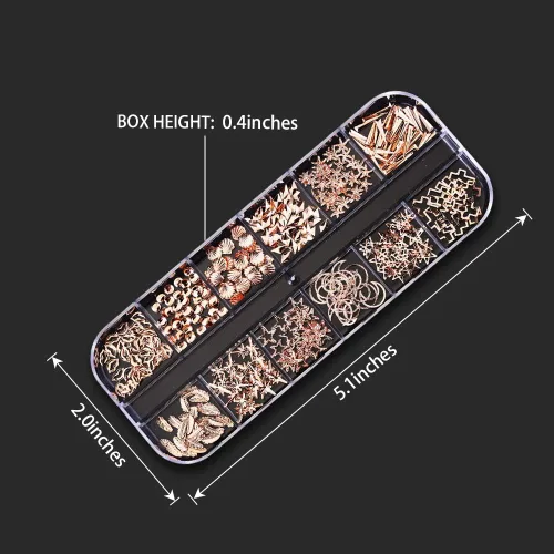 Miniatura 2 de Artdone 12 cajas de diamantes de imitación para uñas, gemas de diamantes de uñas, aretes de cristal de uñas y lentejuelas para uñas, kit con 1 pinza