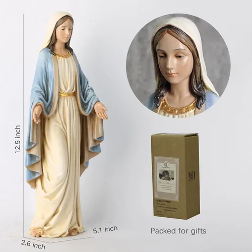 Miniatura 5 de Buildclassic - Estatua católica de la Virgen María de 12.5 pulgadas de alto, con brazos abiertos y brazos abiertos para altar, decoración católica