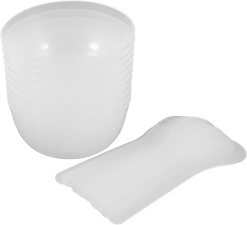 SUPVOX Juego de cuencos para mezclar de 10 piezas con cucharas: cuencos de plástico transparente de 3.34 pulgadas para barro y suministros de