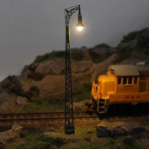 Miniatura 3 de LQS65 3pcs Modelo Trenes Escala HO 1:87 Lámparas de luz de calle Poste de mástil (escala HO)