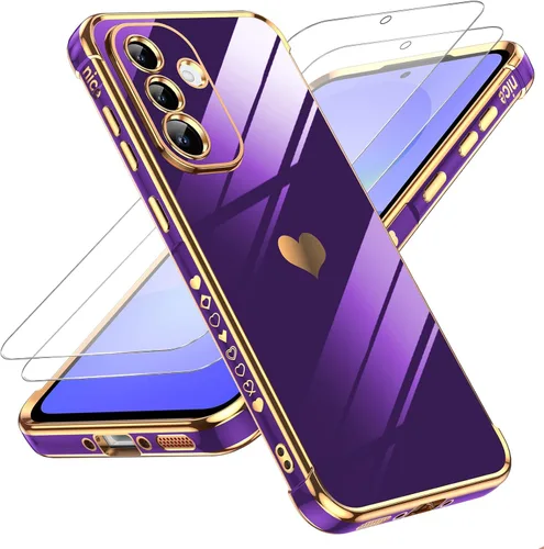 Miniatura 56 de LeYi for Moto G 5G 2025 Case: with Tempered Glass Screen Protector [2 Pcs]+ Full Camera Lens Protection,Love Heart Plating Cute Luxury Soft TPU