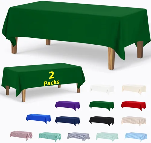 Miniatura 64 de ABCCANOPY Paquete de 3 manteles rectangulares de poliéster de 60 x 84 pulgadas, para interiores y exteriores, resistentes a las manchas, lavable