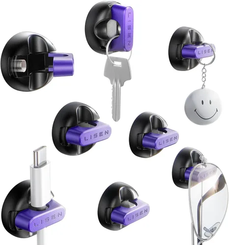 Miniatura 8 de LISEN Soporte magnético para cables de carga, paquete de 8 organizadores de cables de carga [clic en 1S], soporte de cables fácil de abrir