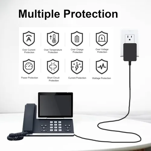 Miniatura 4 de Adaptador de corriente de repuesto para Yealink Phone PS5V2000US Fuente de alimentación compatible con Yealink T29G T54W T46U T46S T57W T48S T53W